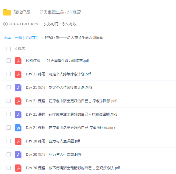 《轻松疗愈——21天重塑生命力训练营》下载