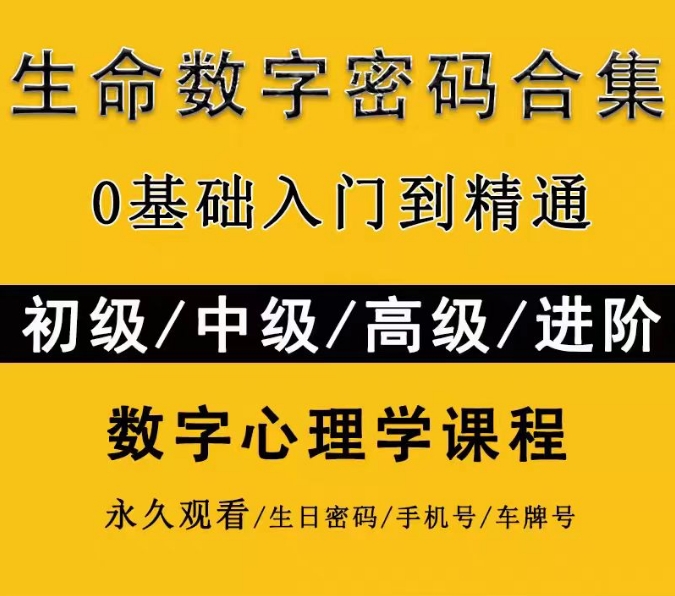 《生命数字密码合集》数字心理学课程  课程下载